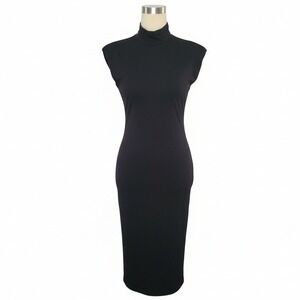Good American Good Touch Sleeveless Mock Neck Body-Con Midi Dress Size 3 Large